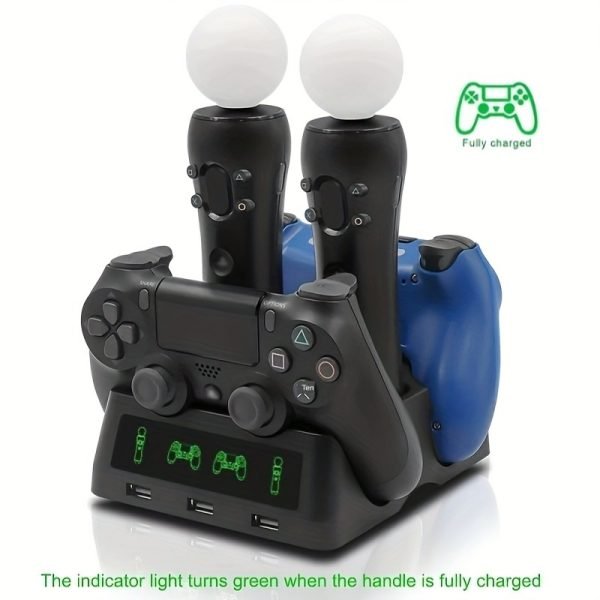 Base de carga 4 en 1 para controles PS4 y PS Move
