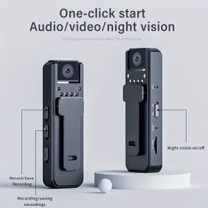 Cámara corporal mini 1080P con audio y lente giratoria 180°