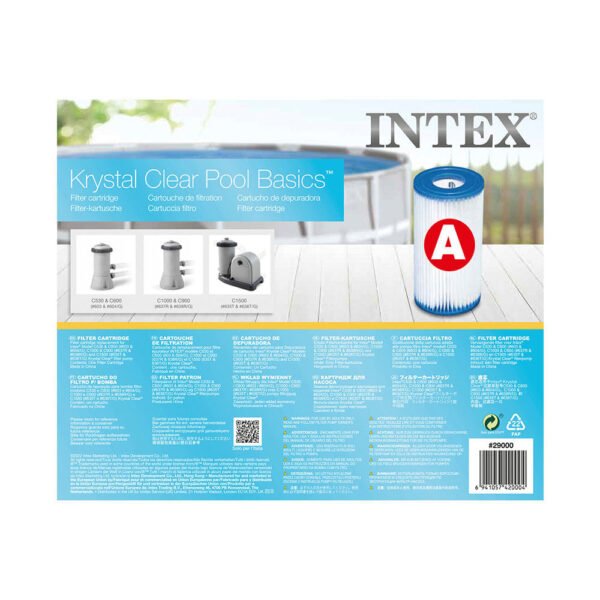 Cartucho filtro tipo A para piscina Intex