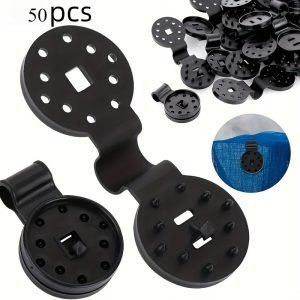 Clips para malla de sombra, plástico negro (50 piezas)