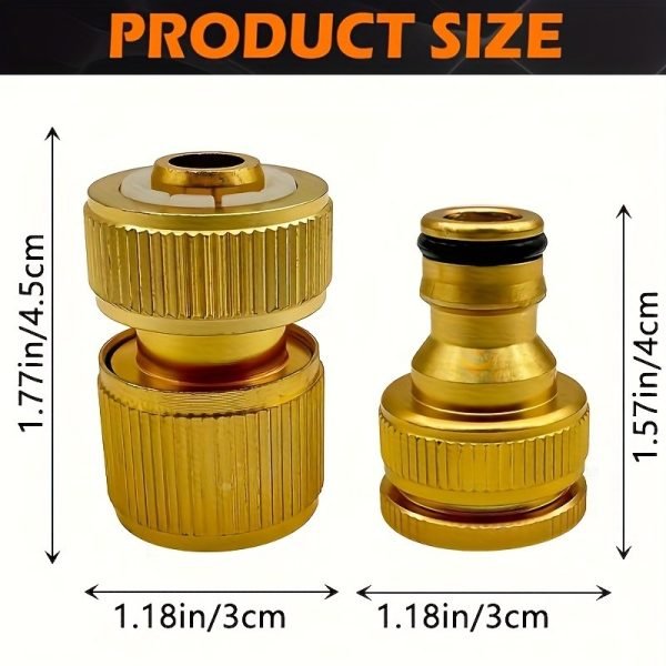 Conectores rápidos de metal para manguera de jardín 1/2" y 3/4" (2 piezas) Conectores rápidos de metal para manguera de jardín 1/2" y 3/4" (2 piezas)