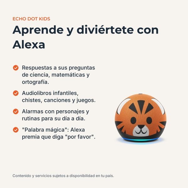 Funciones de Echo Dot Kids para aprender y divertirse