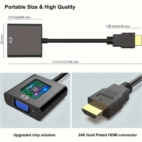 Adaptador HDMI a VGA con cable 1080P