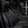 Juego de reposacabezas y cojín lumbar ergonómico para auto – gris